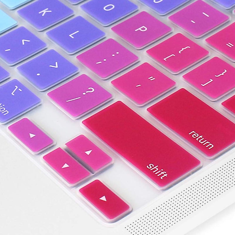 ProElife Keyboard Cover Skin for 2020 MacBook Air 13 Inch (Model: A2337 with Apple M1 Chip and A2179, U.S Layout) with Touch ID Keyboard Accessories Protector (Rainbow) - Image 5